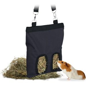 Relaxdays Small Animal Hay Bag - Black - Feeders for Rabbits, Hamsters, Guinea Pigs Relaxdays Small Animal Hay Bag - Black - Feeders for Rabbits, Hamsters, Guinea Pigs