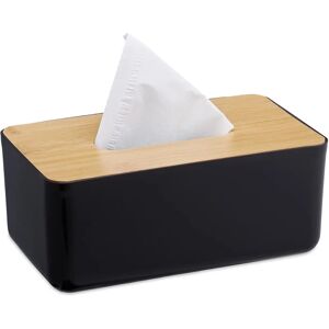 Relaxdays Black/Natural Tissue Box Holder - Tissue Box Holder Relaxdays Black/Natural Tissue Box Holder - Tissue Box Holder