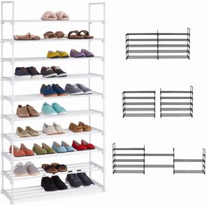 Relaxdays White Modular Shoe Rack 10 Shelves - Shoe Storage Relaxdays White Modular Shoe Rack 10 Shelves - Shoe Storage