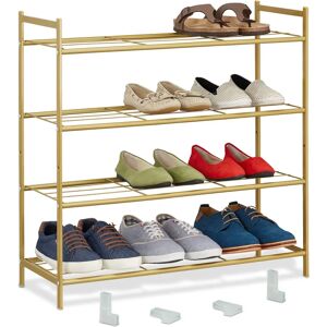 Relaxdays Metal Shoe Rack - Expandable, 12 Pairs, 4 Shelves Relaxdays Metal Shoe Rack - Expandable, 12 Pairs, 4 Shelves