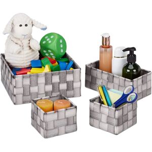 Relaxdays Storage Baskets Set - 3 Sizes - Gray Relaxdays Storage Baskets Set - 3 Sizes - Gray