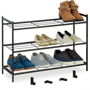 Relaxdays Steel Shoe Rack - 3 Shelves, Stackable, 50x70x26 cm - Shoe Storage Relaxdays Steel Shoe Rack - 3 Shelves, Stackable, 50x70x26 cm - Shoe Storage
