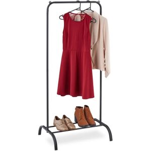Relaxdays Black Clothes Rack with Shelf - Clothes Stand for Hallway or Bedroom Relaxdays Black Clothes Rack with Shelf - Clothes Stand for Hallway or Bedroom