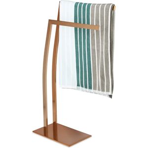 Relaxdays Copper Silver Steel Modern Towel Rack - 80x32x20 cm Relaxdays Copper Silver Steel Modern Towel Rack - 80x32x20 cm