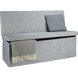 Relaxdays Storage Bench with Lid - 73x114x38 cm - Gray Relaxdays Storage Bench with Lid - 73x114x38 cm - Gray