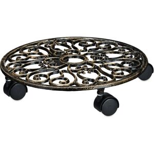 Relaxdays - Cast Iron Plant Support with Wheels, Rustic Style - Planter Accessory Relaxdays - Cast Iron Plant Support with Wheels, Rustic Style - Planter Accessory