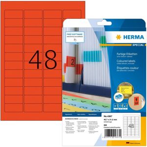 HERMA Röd Avtagbar Färgad Etikett - För Organisation HERMA Röd Avtagbar Färgad Etikett - För Organisation