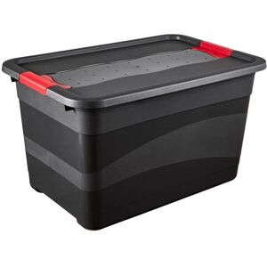 Keeeper 52 L Aufbewahrungsbox mit Deckel und Schiebeverschluss - Stabil, Graphit/Rot Keeeper 52 L Aufbewahrungsbox mit Deckel und Schiebeverschluss - Stabil, Graphit/Rot