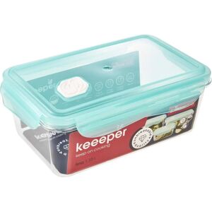 Keeeper Tina Contenedor de Almacenamiento - 1,35L, Transparente, Aguamarina Tapa Keeeper Tina Contenedor de Almacenamiento - 1,35L, Transparente, Aguamarina Tapa