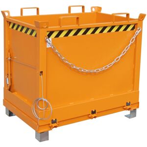 Conteneur à fond rabattable Bauer FB 750 - Acier robuste, Orange-jaune, Empilable Conteneur à fond rabattable Bauer FB 750 - Acier robuste, Orange-jaune, Empilable