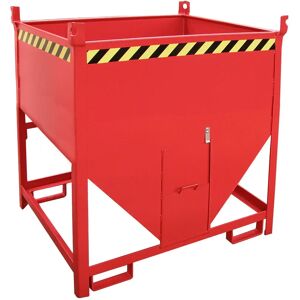 Conteneur silo Eurokraft Pro - 0,75m³, Rouge, Acier, Empilable Conteneur silo Eurokraft Pro - 0,75m³, Rouge, Acier, Empilable