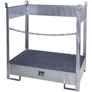 Eurokraft pro Palette de stockage et de transport avec vanne de captage - Ouverte, empilable, pour 2 fûts Eurokraft pro Palette de stockage et de transport avec vanne de captage - Ouverte, empilable, pour 2 fûts