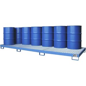 Eurokraft pro Bac à Spill en Acier, 333L, 12 Fûts, Bleu Clair Eurokraft pro Bac à Spill en Acier, 333L, 12 Fûts, Bleu Clair