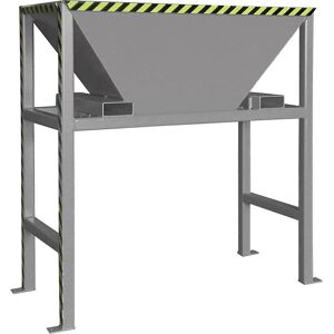 Eurokraft pro Tolva de llenado - 980x1980x2050mm, con soporte móvil, gris RAL 7005 - Silos industriales Eurokraft pro Tolva de llenado - 980x1980x2050mm, con soporte móvil, gris RAL 7005 - Silos industriales