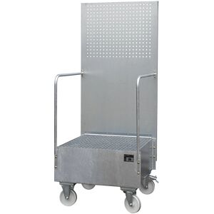 Eurokraft pro Bac de Capture Mobile - Grille en Acier Galvanisé, 200L Eurokraft pro Bac de Capture Mobile - Grille en Acier Galvanisé, 200L