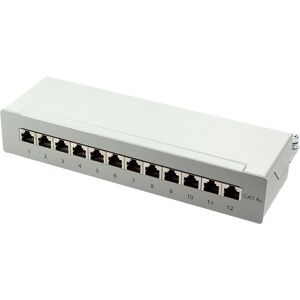LogiLink NP0019 Patch Panel - 12 Ports, Grey, Desktop & Wall Mount LogiLink NP0019 Patch Panel - 12 Ports, Grey, Desktop & Wall Mount