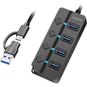LogiLink USB 3.2 Gen 1 Hub - 4-port, Switch, Black LogiLink USB 3.2 Gen 1 Hub - 4-port, Switch, Black