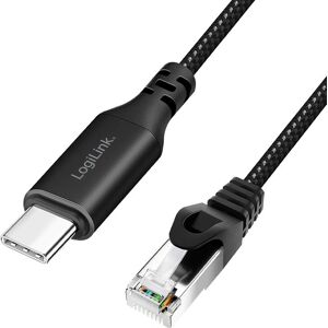 LogiLink CU0413 - USB-C till RJ45 Ethernet-kabel - 3m - Svart LogiLink CU0413 - USB-C till RJ45 Ethernet-kabel - 3m - Svart