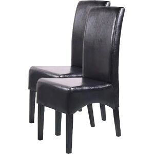 Mendler Set 2x Sedie Latina Pelle Per Sala Da Pranzo Nero Gambe Scure - Publicité Mendler Set 2x Sedie Latina Pelle Per Sala Da Pranzo Nero Gambe Scure - Publicité