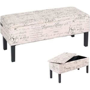 Banquette de rangement Mendler Renens - Tissu, Ivoire, Moderne Banquette de rangement Mendler Renens - Tissu, Ivoire, Moderne