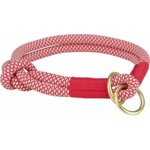 Trixie Large/XL Dog Collar - Soft Rope Adjustable, Red/Cream Trixie Large/XL Dog Collar - Soft Rope Adjustable, Red/Cream