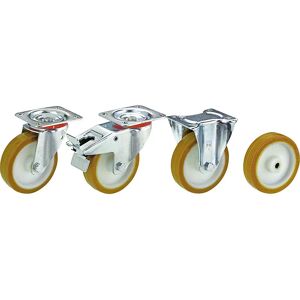 Wicke Polyurethan-Rad auf Polyamid-Felge - 125x38mm - Max 180kg - Doppelbremse Wicke Polyurethan-Rad auf Polyamid-Felge - 125x38mm - Max 180kg - Doppelbremse