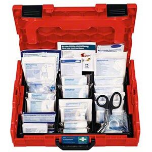 Bosch Professional First Aid Kit - DIN Compliant in Red L-BOXX Bosch Professional First Aid Kit - DIN Compliant in Red L-BOXX