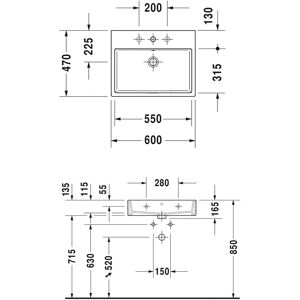 Lavoar Duravit Vero Air - 60x47cm - Alb - Dreptunghiular Lavoar Duravit Vero Air - 60x47cm - Alb - Dreptunghiular