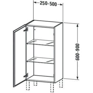 Duravit L-Cube Wandmontage Badezimmer Schrank - Weiß Hochglanz, 600-900mm, 250-500mm, 200-363mm Duravit L-Cube Wandmontage Badezimmer Schrank - Weiß Hochglanz, 600-900mm, 250-500mm, 200-363mm
