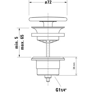 Válvula de eje Duravit Universal - G 1 1/4 - Blanca Válvula de eje Duravit Universal - G 1 1/4 - Blanca