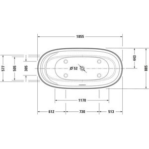 Duravit Whirlpool Cape Cod - 1855x885mm, Independiente, Diseño sin costuras - Bañera de hidromasaje Duravit Whirlpool Cape Cod - 1855x885mm, Independiente, Diseño sin costuras - Bañera de hidromasaje