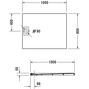 Duravit Vas de Duș Dreptunghiular Stonetto - 1000x800mm - Beton Duravit Vas de Duș Dreptunghiular Stonetto - 1000x800mm - Beton