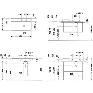 Lavoar Duravit DuraSquare - Montaj pe perete, 80x47cm, Alb Lavoar Duravit DuraSquare - Montaj pe perete, 80x47cm, Alb