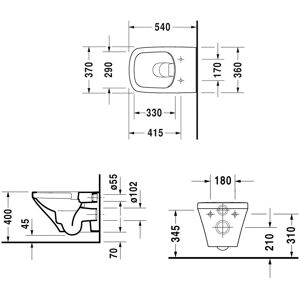 Duravit DuraStyle Alb cu Wondergliss - Set WC suspendat Duravit DuraStyle Alb cu Wondergliss - Set WC suspendat