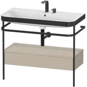 Conjunto de lavabo Duravit Happy D.2 Plus Taupe - 97,5x49 cm, 2 orificios, acabado satinado Conjunto de lavabo Duravit Happy D.2 Plus Taupe - 97,5x49 cm, 2 orificios, acabado satinado