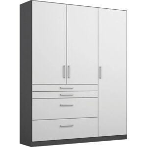 Rauch Homburg Kleiderschrank - Modern, Grau-Weiß Hochglanz Rauch Homburg Kleiderschrank - Modern, Grau-Weiß Hochglanz