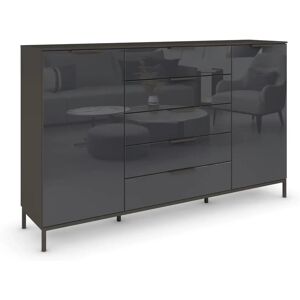 RAUCH Flipp Kommode - 2 Türen 5 Schubladen - Modernes Glasdesign RAUCH Flipp Kommode - 2 Türen 5 Schubladen - Modernes Glasdesign