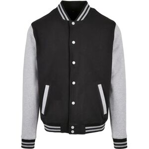 Build Your Brand Basis College Jacket (BB004) - zwart/grijs Build Your Brand Basis College Jacket (BB004) - zwart/grijs