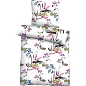 Biberna Maria Lila Blumen Bettwäsche - Bettwäsche Biberna Maria Lila Blumen Bettwäsche - Bettwäsche