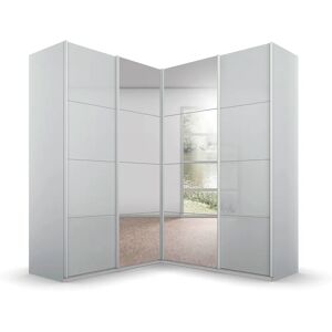 Schwebetürenschrank Quadra - Seidengrau/Glas Seidengrau - 4 Türen Schwebetürenschrank Quadra - Seidengrau/Glas Seidengrau - 4 Türen