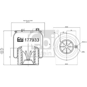 FEBI BILSTEIN 177933 Ilmavaimennin takarungon akseli FEBI BILSTEIN 177933 Ilmavaimennin takarungon akseli