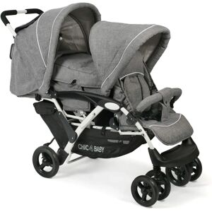 Poussette Duo Melange gris CHIC4BABY - Pour deux enfants - Publicité Poussette Duo Melange gris CHIC4BABY - Pour deux enfants - Publicité