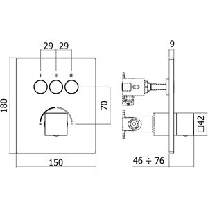 Kronenbach Smart Push Unterputz-Mischer - Eckige Ausführung - 3 Verbraucher Kronenbach Smart Push Unterputz-Mischer - Eckige Ausführung - 3 Verbraucher
