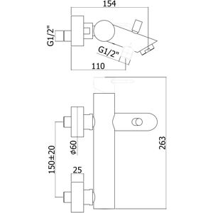 Stella Badewannenmischer - Geometrische Form - Matt Schwarz - Badarmatur Stella Badewannenmischer - Geometrische Form - Matt Schwarz - Badarmatur