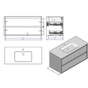 Megabad Profi Collection Loft Waschtisch mit Unterschrank 100 cm - Waschbecken mit Unterschrank Megabad Profi Collection Loft Waschtisch mit Unterschrank 100 cm - Waschbecken mit Unterschrank