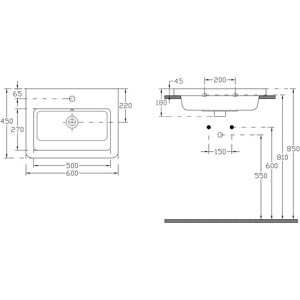 Sanipa 60cm badkamermeubel met 2 lades - Wastafel en kast Sanipa 60cm badkamermeubel met 2 lades - Wastafel en kast