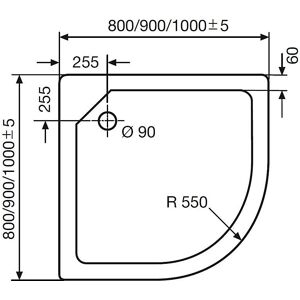 HSK Model 50510004 - Superplat badkuip 100x100 cm HSK Model 50510004 - Superplat badkuip 100x100 cm