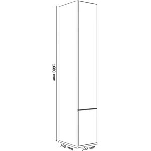 Kronenbach Cube Hochschrank 30 x 168 cm - 3 Glaseinlegeböden, Inkl. Abdeckplatte, Anschlag links - Hochschrank Kronenbach Cube Hochschrank 30 x 168 cm - 3 Glaseinlegeböden, Inkl. Abdeckplatte, Anschlag links - Hochschrank
