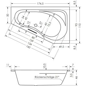 Steinkamp MB10784 - Raumspartbadewanne Steinkamp MB10784 - Raumspartbadewanne