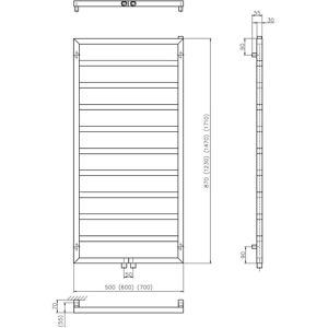 Megabad Profi Collection Quara badkamer radiator - 60 x 123 cm - Badkamer radiator Megabad Profi Collection Quara badkamer radiator - 60 x 123 cm - Badkamer radiator